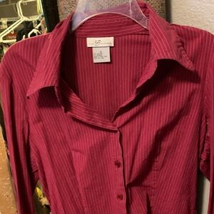 Byer California Burgundy Striped Shirt